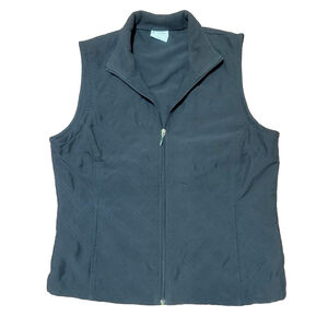 Columbia Black Quilted Vest Women Size:M Collated Zip Up